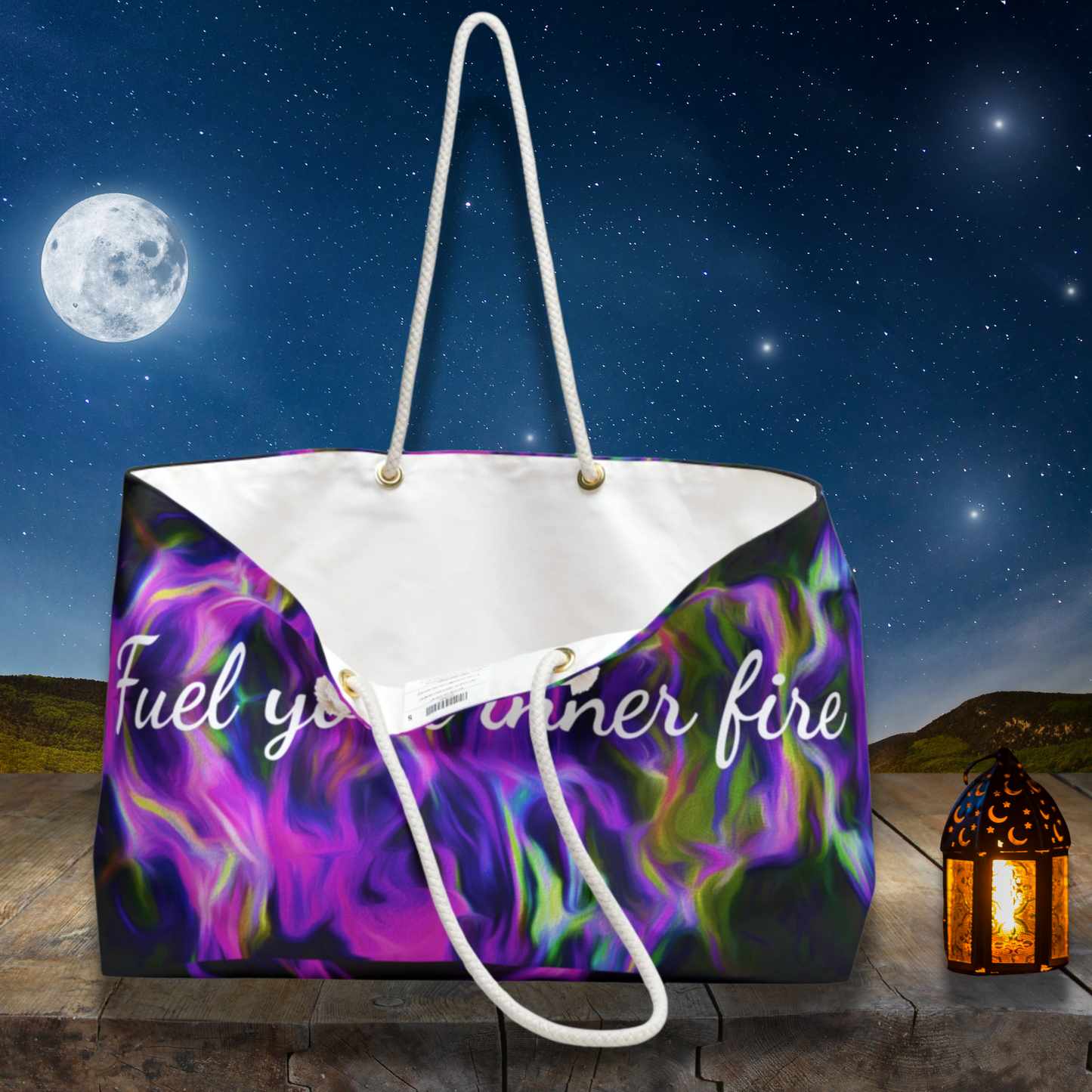 Fuel Your Inner Fire with Flames Large Weekender Travel Bag