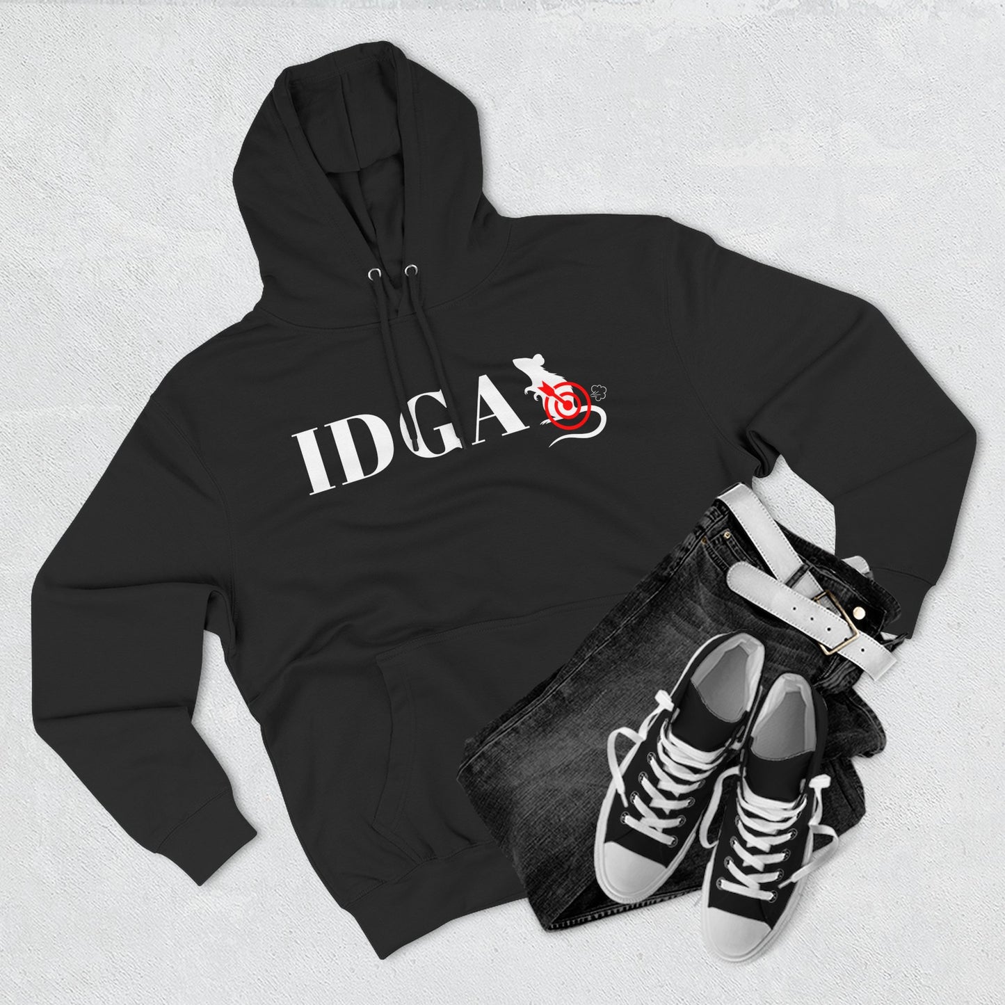 Black IDGA I Don't Give A Rats Ass Hoodie