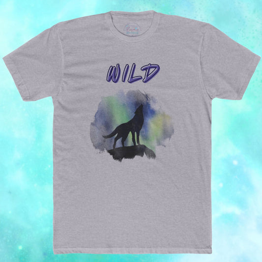 Wild Watercolor Wolf Howling Cotton Tee