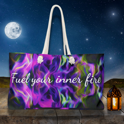 Fuel Your Inner Fire with Flames Large Weekender Travel Bag