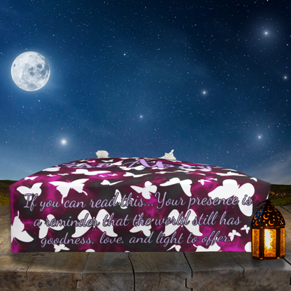 Rise Above White Butterfly over Pink and Black Tye Dye Large Weekender Travel Bag