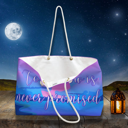 Tomorrow is Never Promised Pink Sunrise Large Weekender Travel Bag