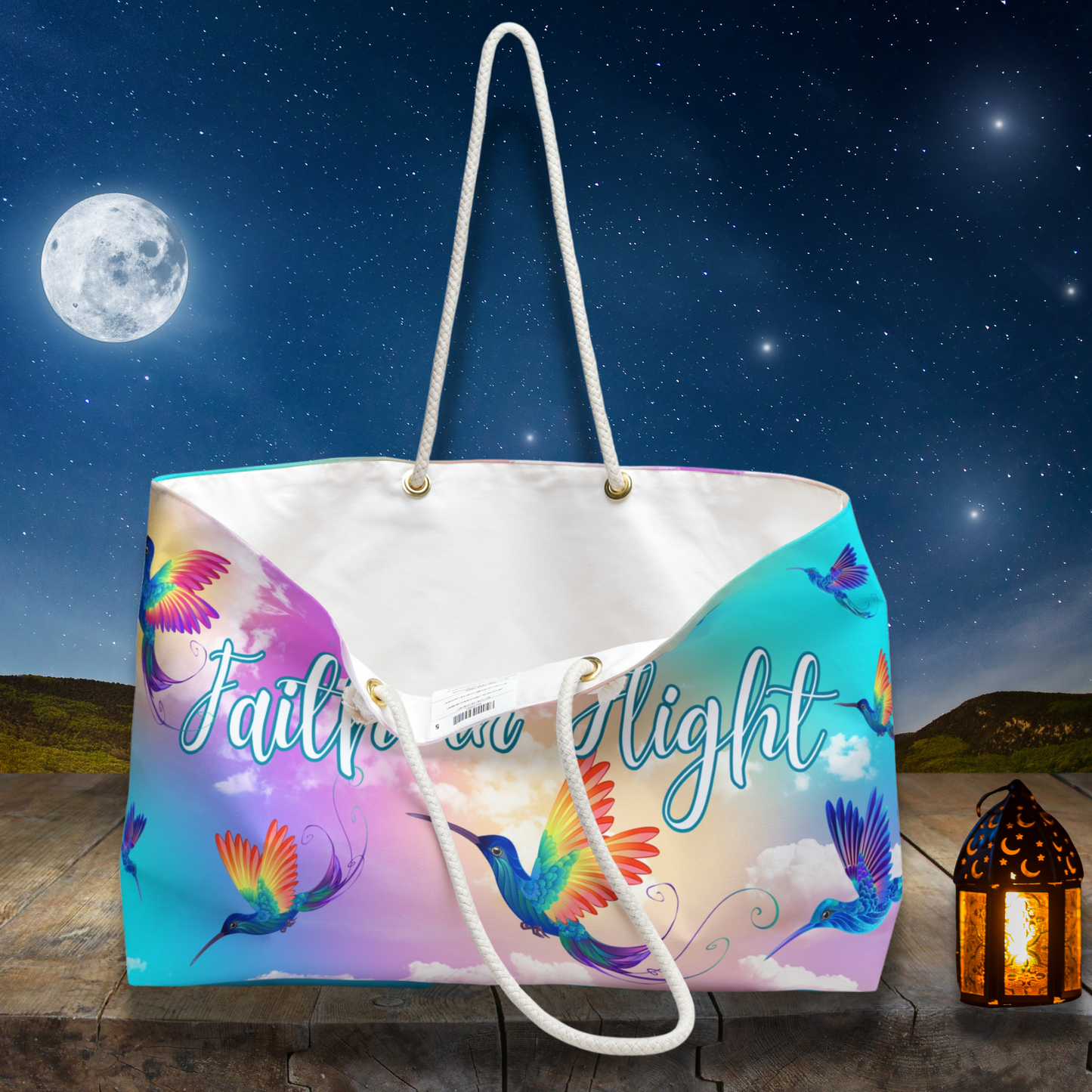 Faith in Flight Hummingbird Cloud Large Weekender Travel Bag