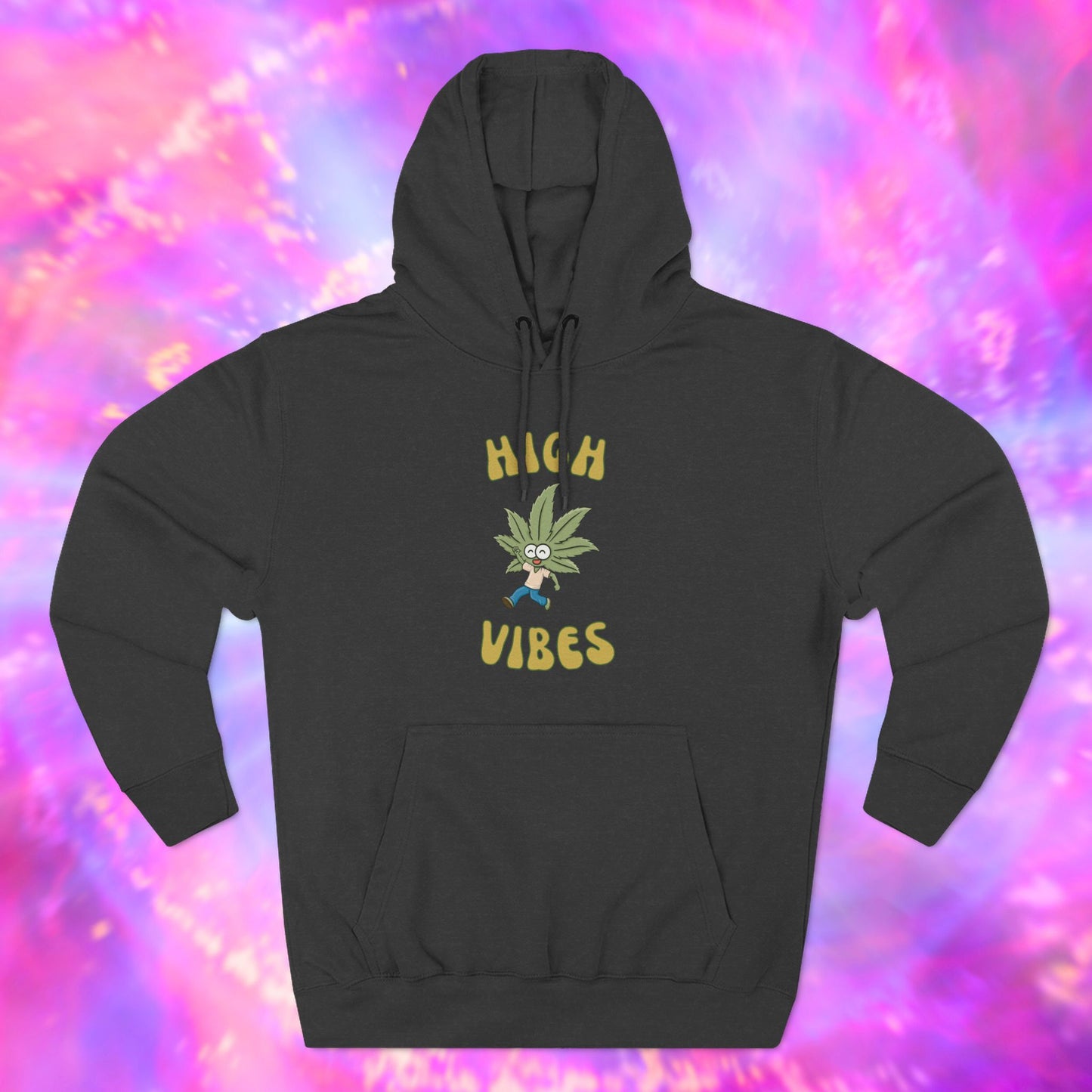 High Vibes Smiling Pot Leaf Hoodie