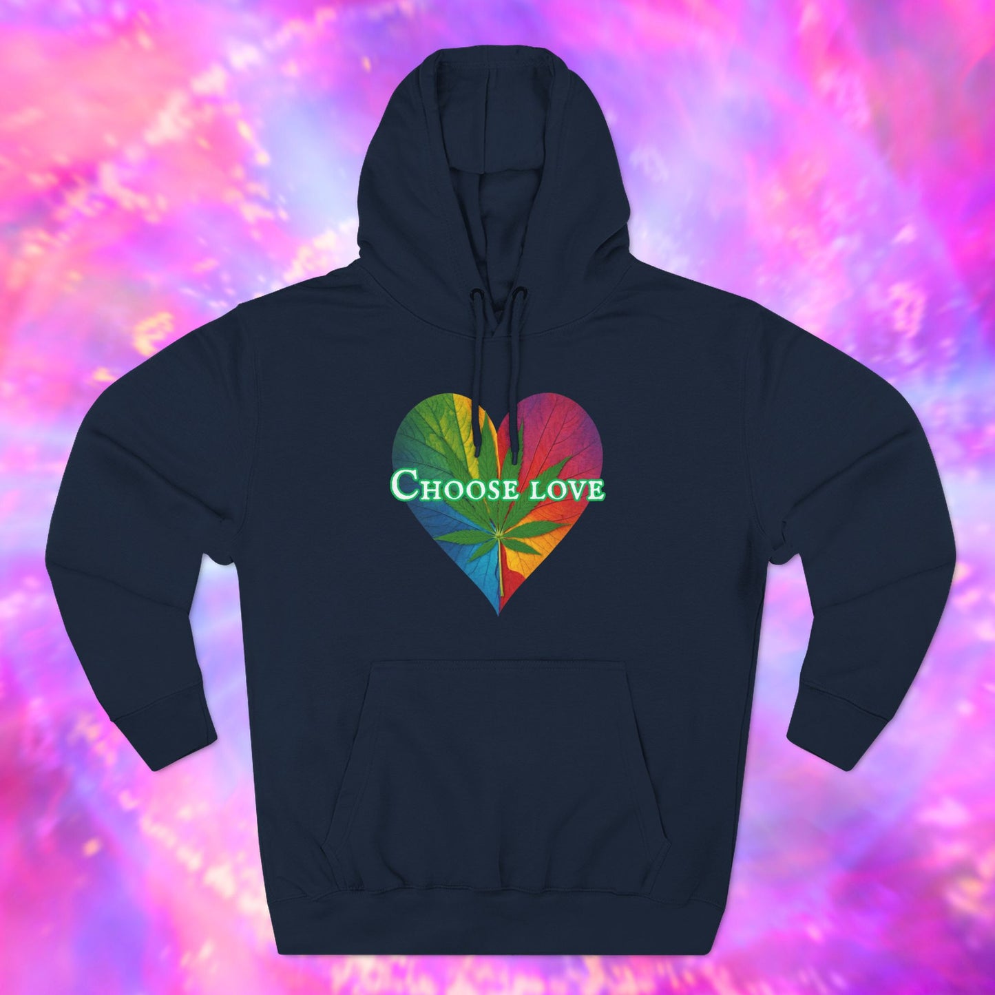 Choose Love Discreet Pot Leaf Hoodie
