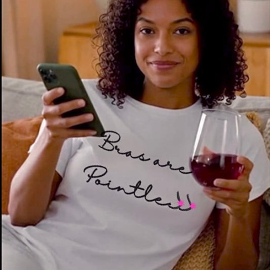 Bras are Pointless White Cotton Tee